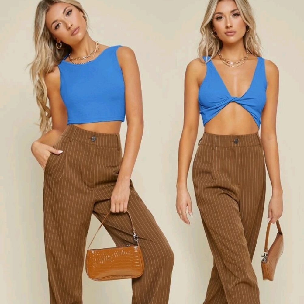Reversible Two way twist hem Tank top